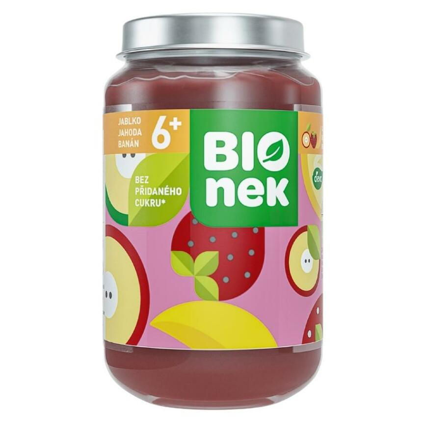 Levně DEVA Bionek Ovocný příkrm Jablko, Jahoda a Banán od 6.měsíce BIO 190 g