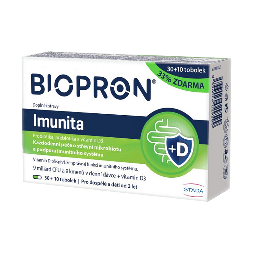 Biopron Imunita probiotika + vitamin D 30+10 tablet