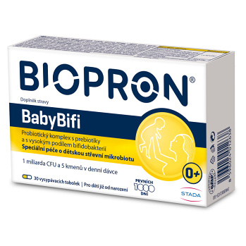 BIOPRON Laktobacily baby BiFi+ 30 tobolek, poškozený obal