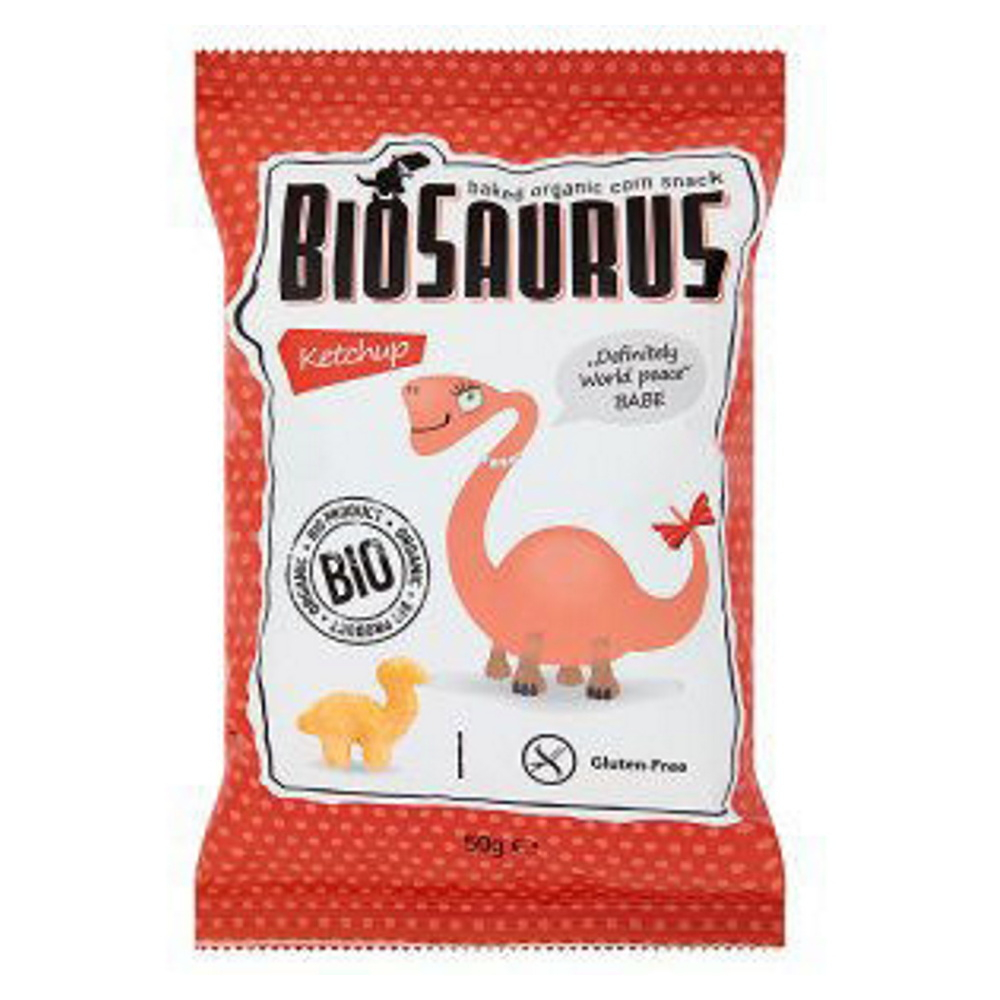 Levně BIOSAURUS Bezlepkové kukuřičné křupky s kečupem BIO 50 g