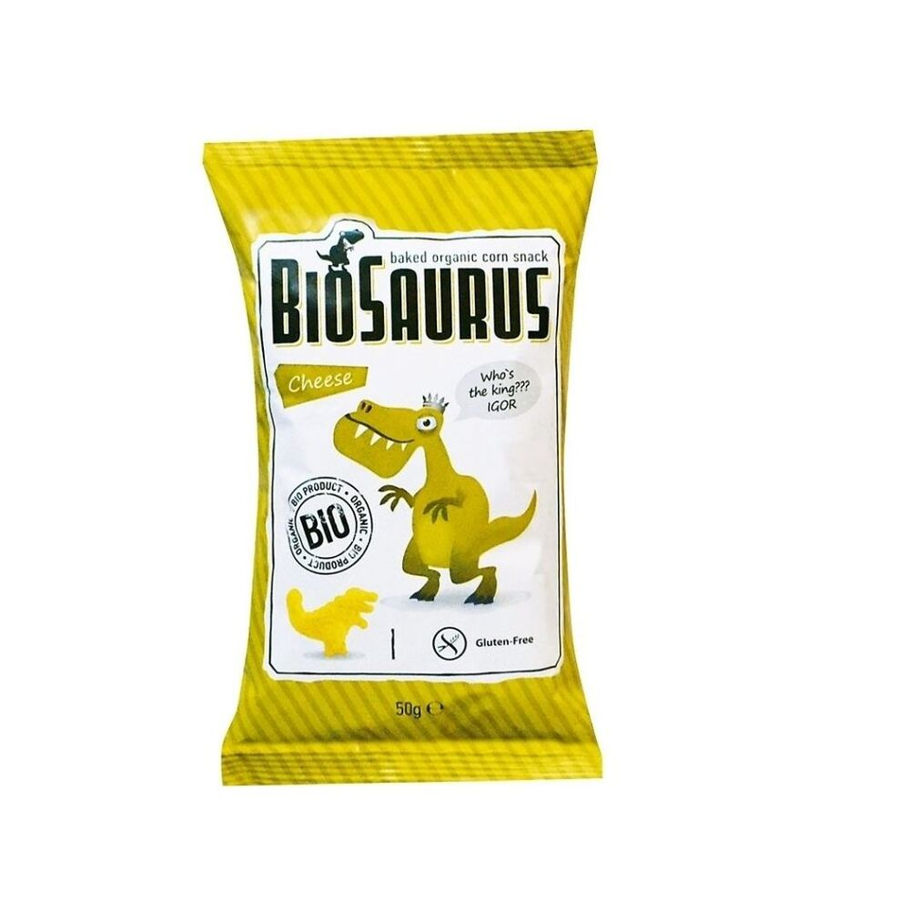 E-shop BIOSAURUS Bezlepkové kukuřičné křupky se sýrem BIO 50 g