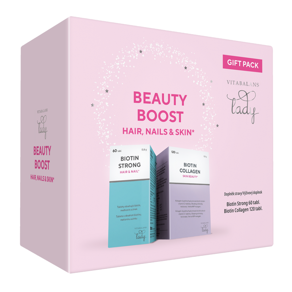E-shop VITABALANS LADY Beauty boost collagen hair + nails + skin 180 tablet DÁRKOVÉ balení