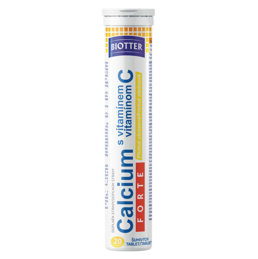 Levně BIOTTER Calcium FORTE s vitamínem C citrón tablety 20 ks