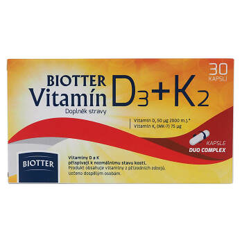 BIOTTER Vitamín D3+K2 30 kapslí