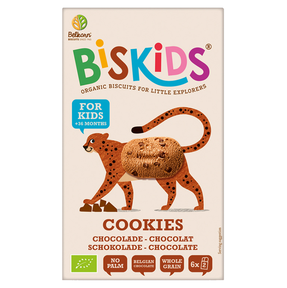 E-shop BELKORN BISkids BIO dětské celozrnné sušenky s belgickou čokoládou 120 g