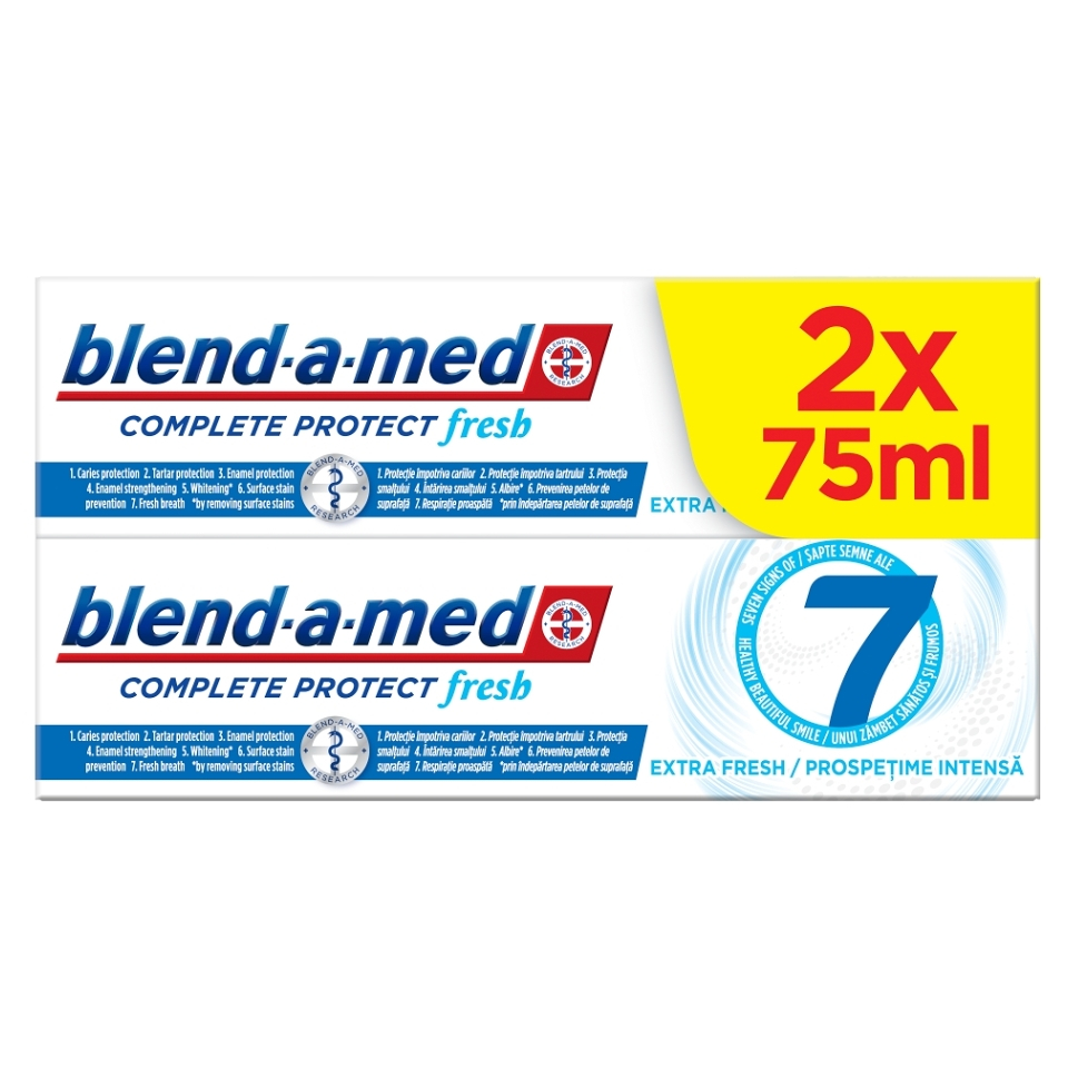 Levně BLEND-A-MED Zubní pasta Complete Protect 7 Extra Fresh 2 x 75 ml