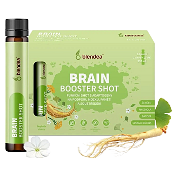 BLENDEA Shot brain booster s adaptogeny 25 ml 14 dávek (Doplňky stravy na paměť) - Přírodní, Vícesložkové