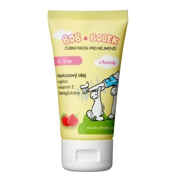 BOB A BOBEK Dětská zubní pasta příchuť maliny a jahody 0-5 let 50 ml (Zubní pasty pro děti)