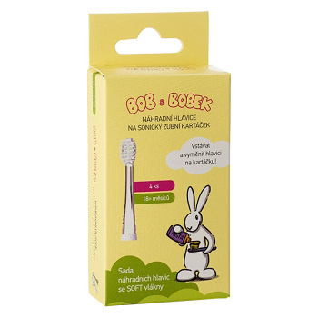 BOB A BOBEK náhradní hlavice Baby 18+ měsíců 4 kusy (Náhradní hlavice k zubním kartáčkům)