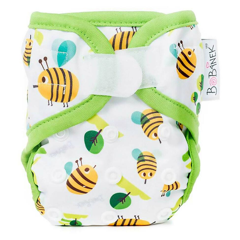 BOBÁNEK Novorozenecké svrchní kalhotky na suchý zip Včelky