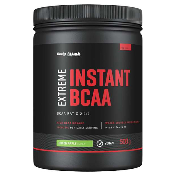 E-shop BODY ATTACK Extreme instant BCAA 2:1:1 green apple 500 g