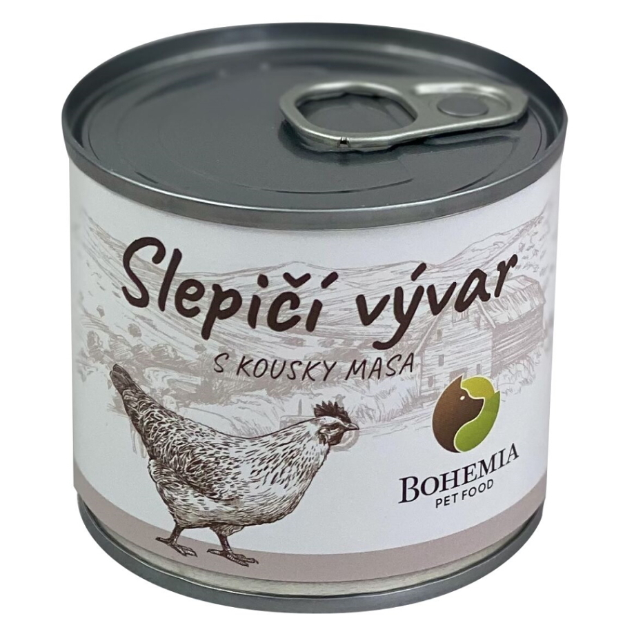 BOHEMIA PET FOOD Vývar slepičí s kousky masa pro psy 140ml