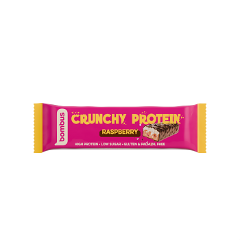 BOMBUS Crunchy protein raspberry 50 g (Proteinové tyčinky) - Proteinové