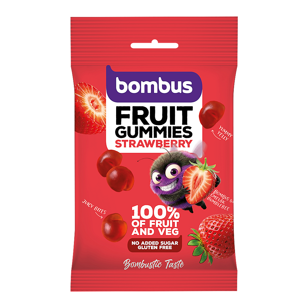 BOMBUS Fruit energy strawberry gummies 35 g