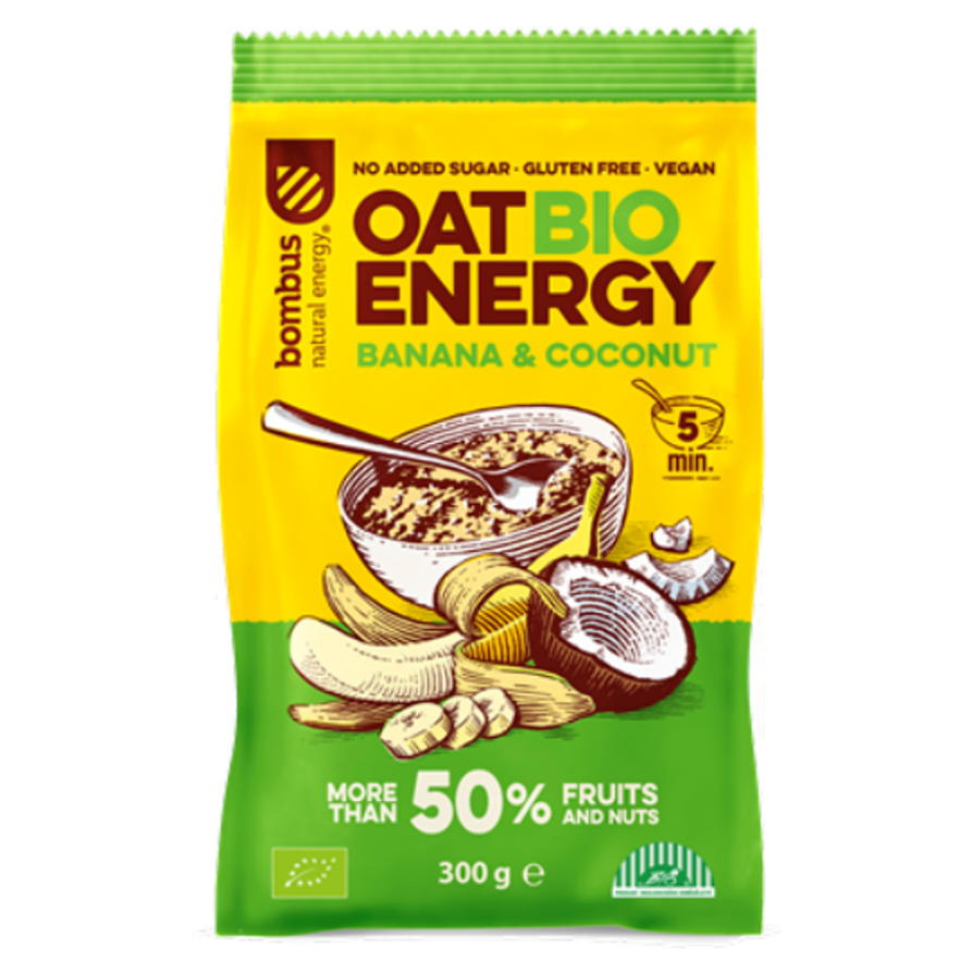 BOMBUS Oat energy banana & coconut ovesná kaše 300 g BIO