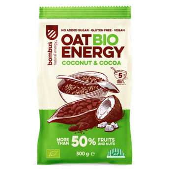 BOMBUS Oat energy coconut & cocoa ovesná kaše 300 g BIO
