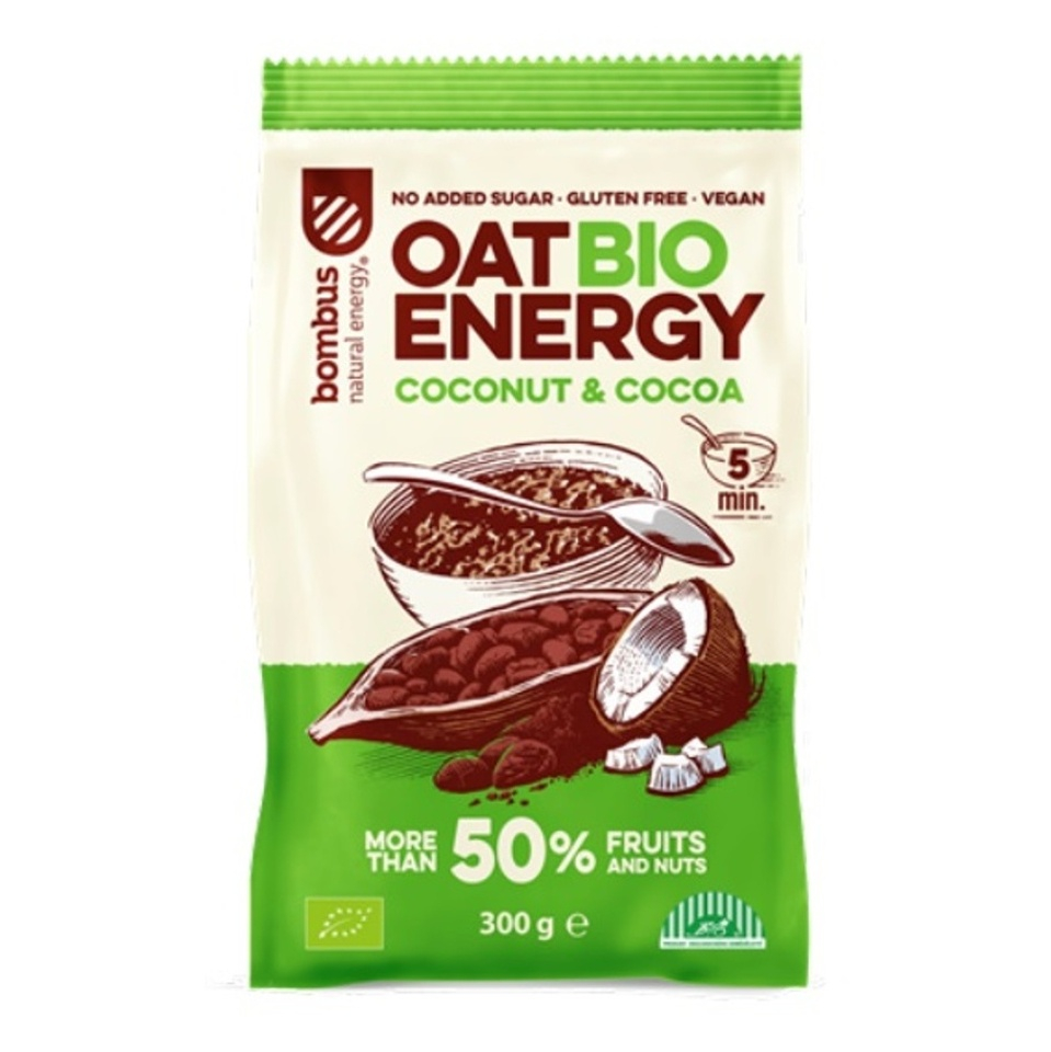 Levně BOMBUS Oat energy coconut & cocoa ovesná kaše 65 g BIO