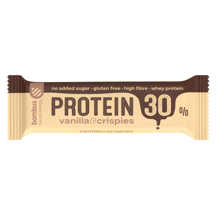 Levně BOMBUS Protein 30% vanilka a křupinky 50 g