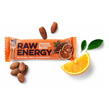 BOMBUS Raw energetická tyčinka pomeranč a kakaové boby 50 g