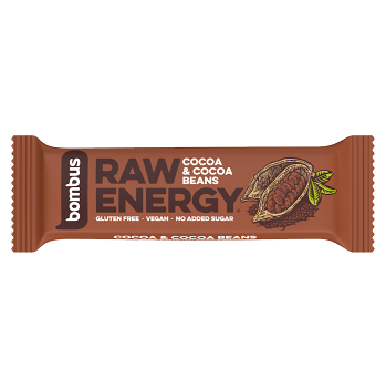 BOMBUS Raw energetická tyčinka kakao a kakaové boby 50 g