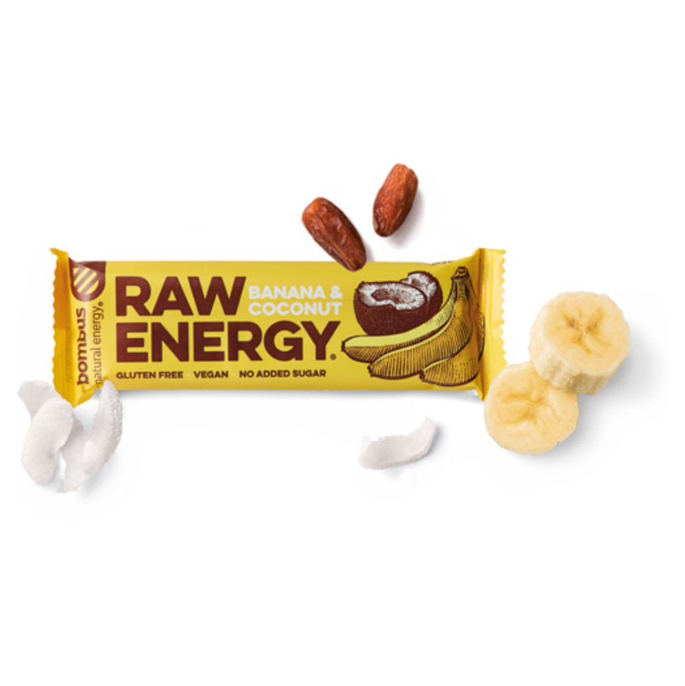 E-shop BOMBUS Raw energetická tyčinka banán a kokos 50 g