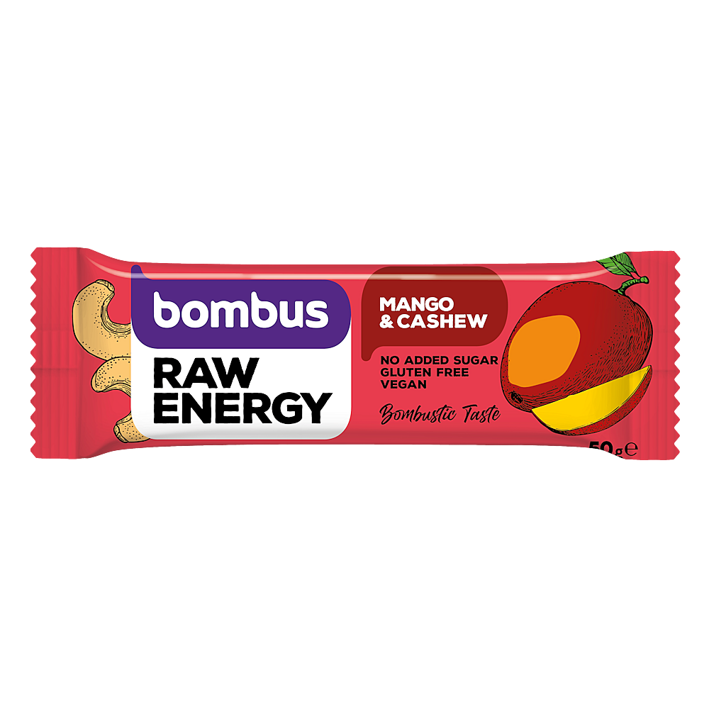 BOMBUS Raw Energy mango & cashew tyčinka 50 g