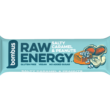 BOMBUS Raw energy salty caramel & peanuts 50 g (Tyčinky)
