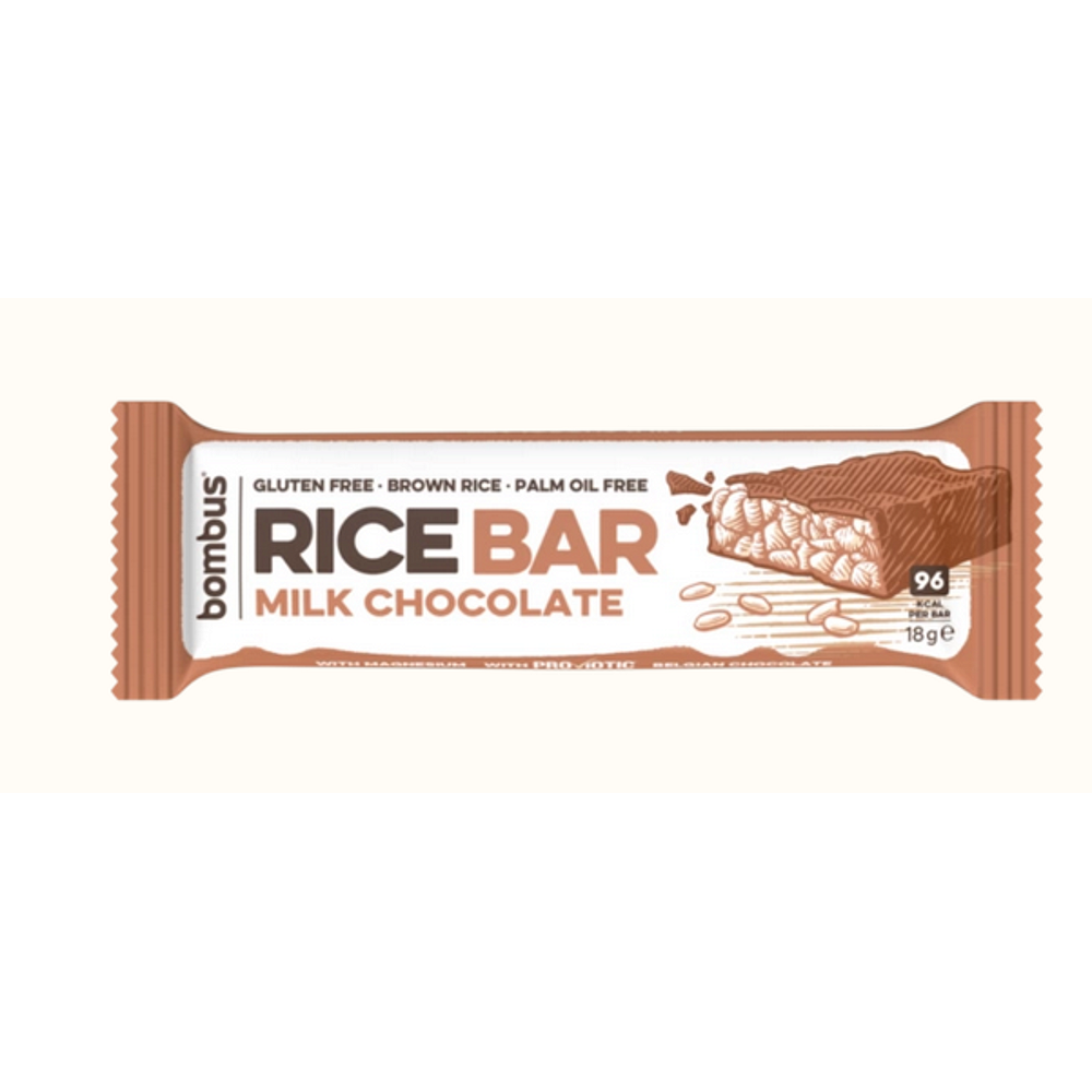 Levně BOMBUS Rice bar mléčná čokoláda 18 g