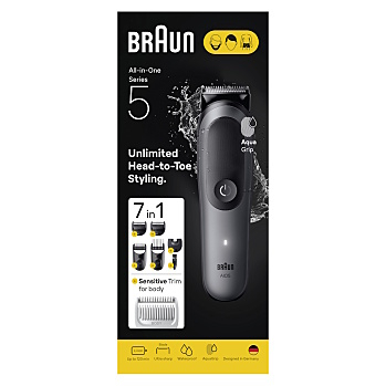 BRAUN Series 5 AIO5520 7v1 sada úpravu těla (Elektrické holicí strojky) - Elektrické, Dobíjecí