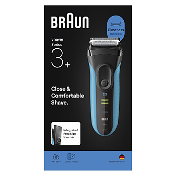 BRAUN Series 3+ 3040S wet&dry elektrický holicí strojek (Elektrické holicí strojky) - Bezdrátový, Elektrické, Dobíjecí