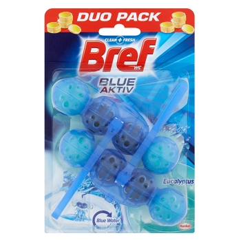 BREF Blue Aktiv Eucalyptus tuhý WC blok 2x50 g (WC bloky)