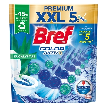 BREF Color Aktiv Tuhý WC blok Eucalyptus 5 x 50 g (WC bloky)