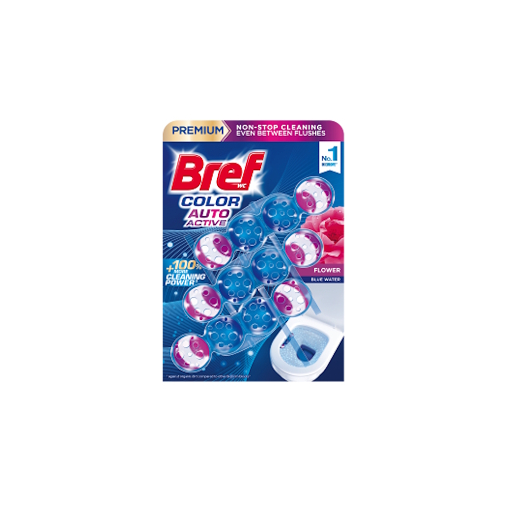 BREF Color Aktiv Tuhý WC blok Flowers 3 x 50 g
