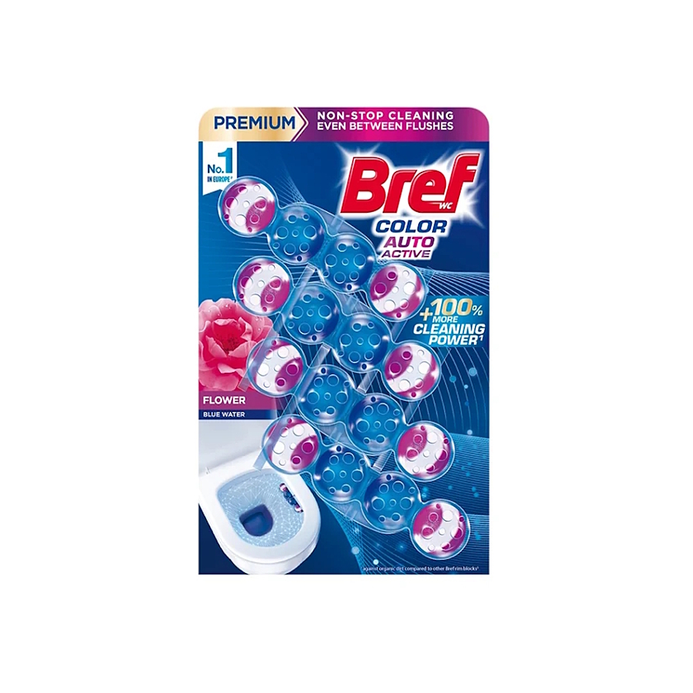 BREF Color Auto Active tuhý WC blok Flower 4 x 50 g