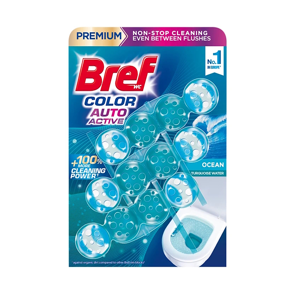 BREF Color Auto Aktive tuhý WC blok Ocean 3 x 50 g