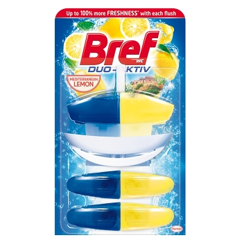 BREF Duo-Aktiv Mediterranean Lemon tekutý WC blok 3x50 ml