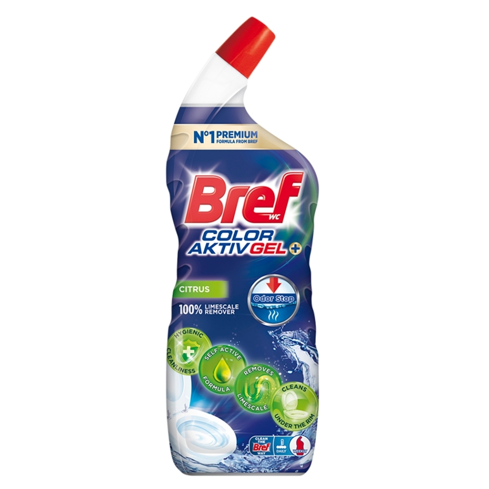 Levně BREF Color Aktiv gel WC čistič Citrus 700 ml