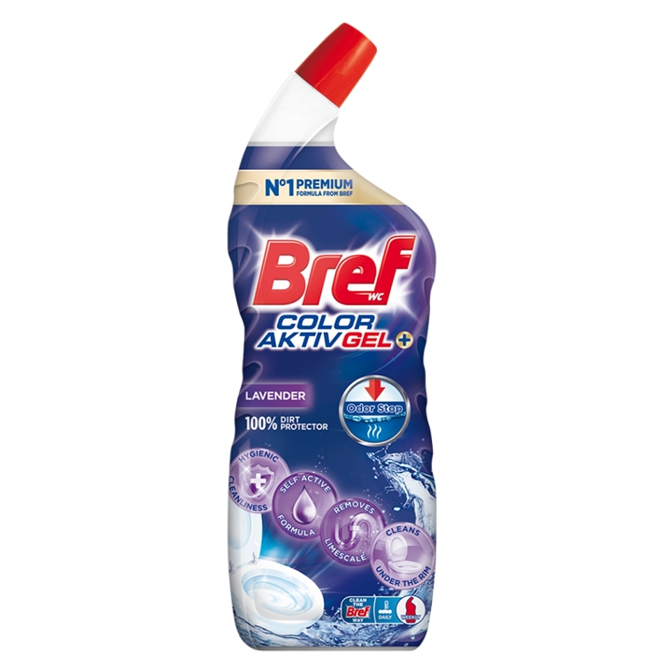 Levně BREF Color Aktiv gel WC čistič Levandule 700 ml