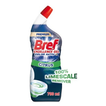 BREF Excellence Gel Color Aktiv+ Citrus WC čistič 700 ml