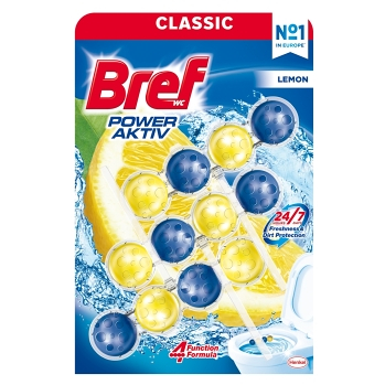 BREF Power Aktiv Tuhý WC blok Lemon 3 x 50 g (WC bloky)