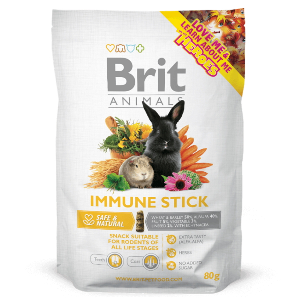E-shop BRIT Animals immune stick for rodents pochoutka pro králíky 80 g