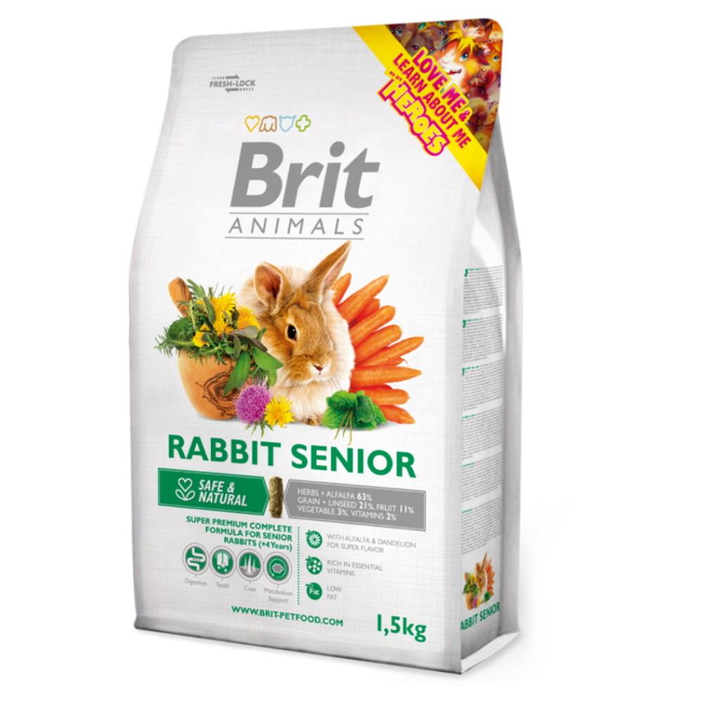 E-shop BRIT Animals rabbit senior complete krmivo pro králíky 1,5 kg