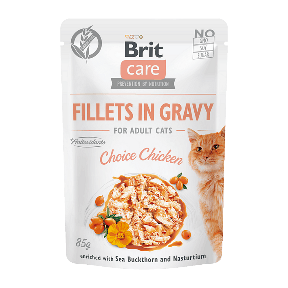BRIT Care cat fillets in gravy choice chicken kapsička pro kočky 85 g