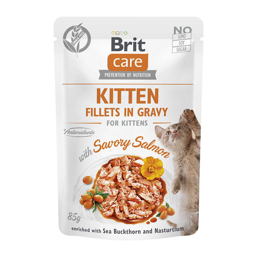 BRIT Care cat kitten fillets with salmon kapsička pro koťata 85 g