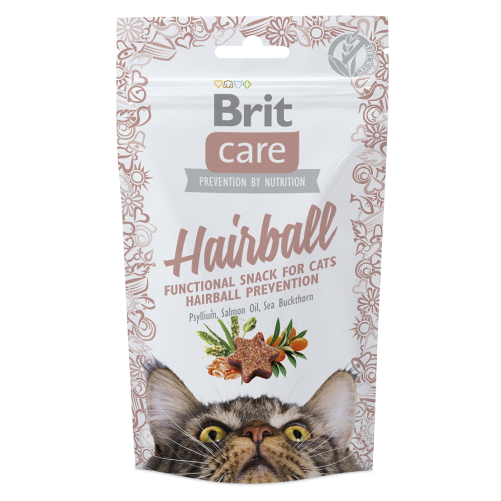 Levně BRIT Care Snack Hairball s kachním masem pro kočky 50 g