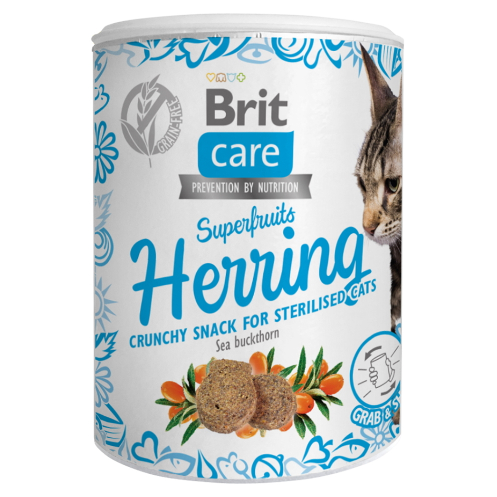 E-shop BRIT Care Snack Superfruits Herring se sleděm a rakytníkem pro kočky 100 g