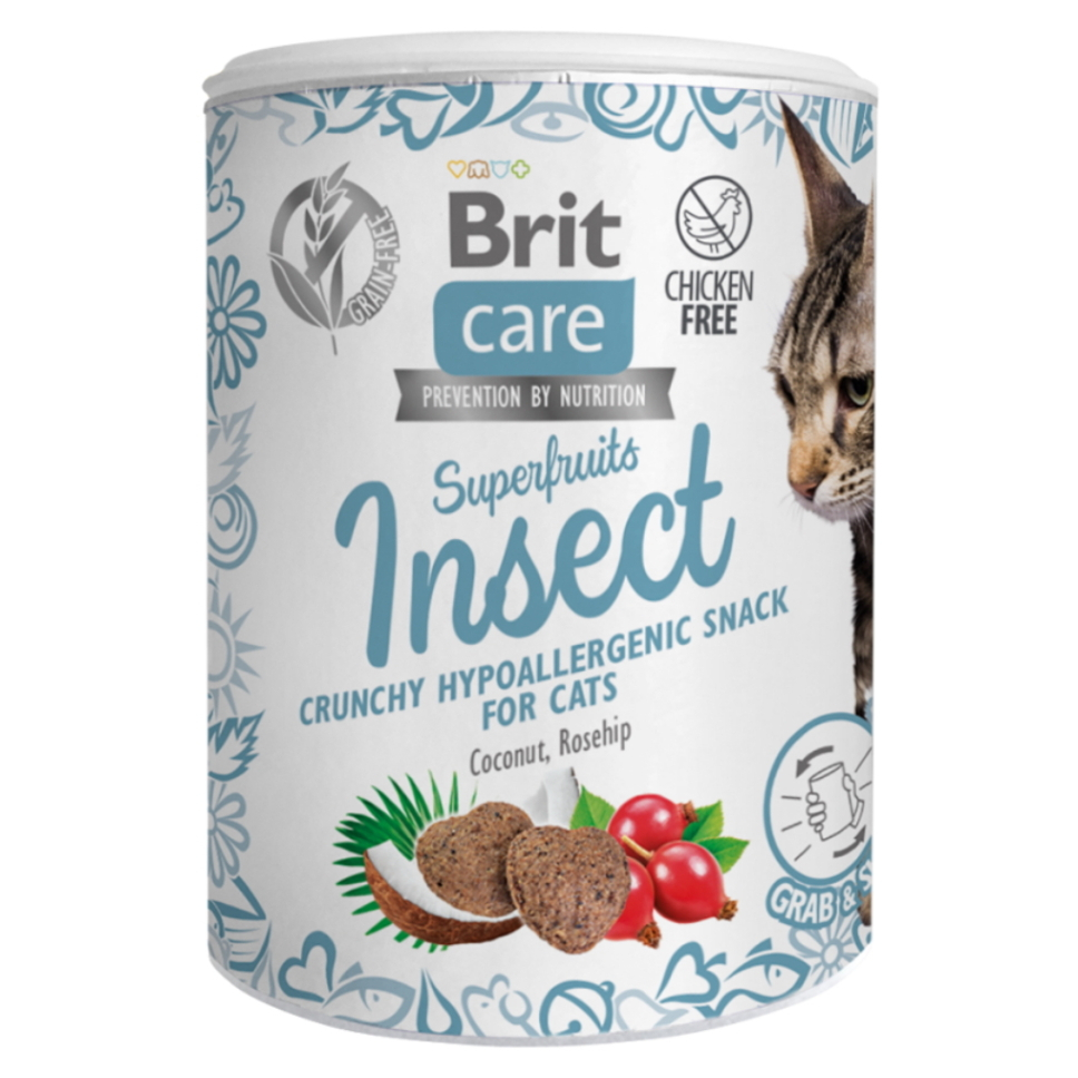 Levně BRIT Care Superfruits Insect pamlsek s hmyzem kokosem a šípkem pro kočky 100 g
