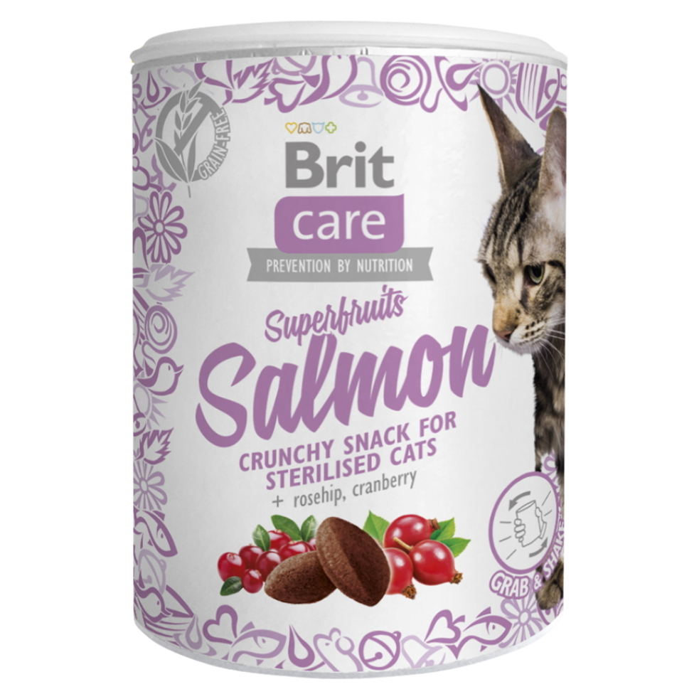 Levně BRIT Care Snack Superfruits Salmon losos s šípkem a brusinkami pro kočky 100 g