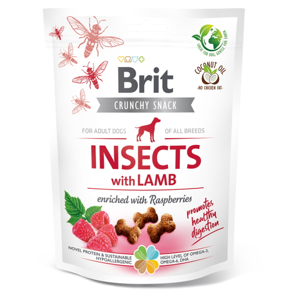 Levně BRIT Care Crunchy Snack Insects with Lamb pamlsky s hmyzem a jehněčím pro psy 200 g