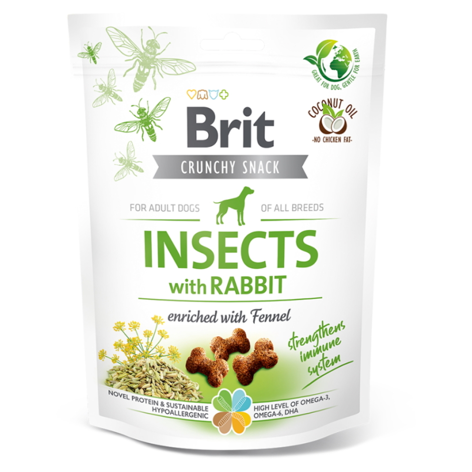 E-shop BRIT Care Crunchy Snack Insects with Rabbit pamlsky s hmyzem a králíkem pro psy 200 g